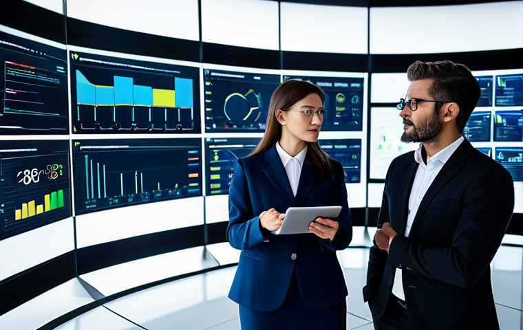 A diverse team of male and female professional energy managers, fully clothed in modest business suits and appropriate attire, standing in a sophisticated, futuristic energy management control center. Large digital screens display complex data visualizations, real-time energy consumption graphs, and AI interfaces. One manager points confidently at a screen, while others analyze data on tablets, collaborating on strategic decisions. The setting features modern architectural elements, subtle LED lighting, and a clean, high-tech aesthetic. The scene conveys a sense of innovation and global challenges. safe for work, appropriate content, professional, perfect anatomy, correct proportions, natural pose, well-formed hands, proper finger count, natural body proportions, professional photography, high-resolution, sharp focus, dynamic lighting, realistic, detailed.
